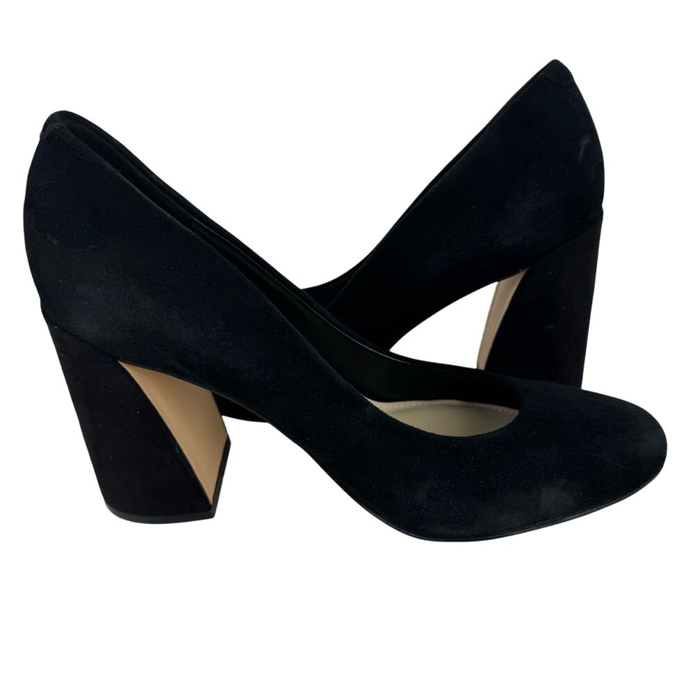 NINE WEST YUNIP 3 LEATHER ALMOND TOE BLOCK HEELS IN BLACK NWOB WOMEN'S SIZE 7M - Picture 9 of 15